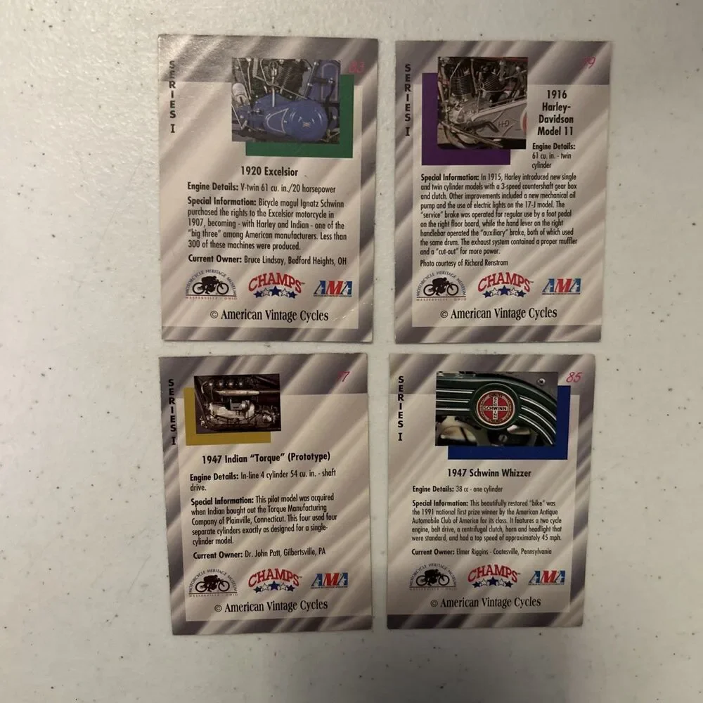 196 American Vintage Cycles Trading Cards Pack Lot Sealed 1992 Motorcycles